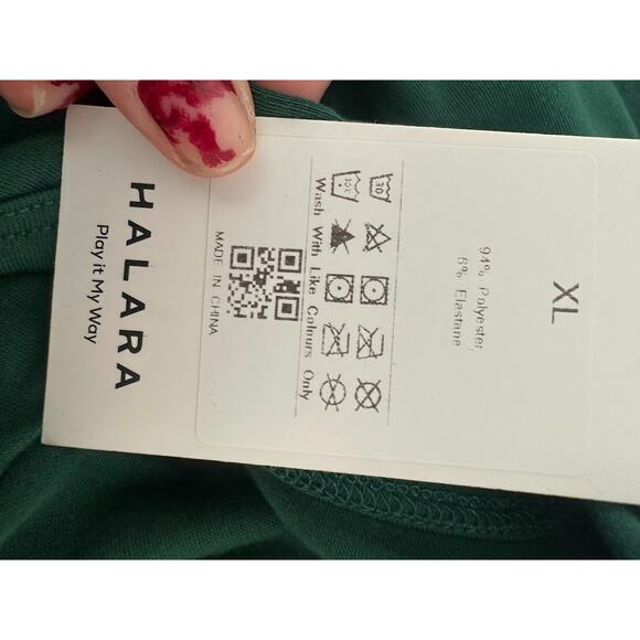 Halara Green Bodycon Cut Out Dress SIZE XL Ruched Drawstring Slit Maxi Sexy - Picture 8 of 12